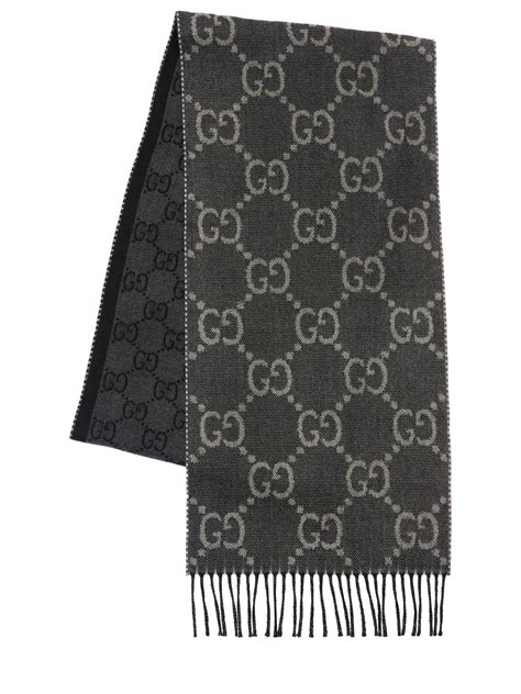 gucci scarf jacquard|gucci scarves with fur trim.